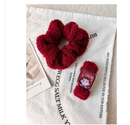 Ladies' Plush Bracelet With Rubber Strap