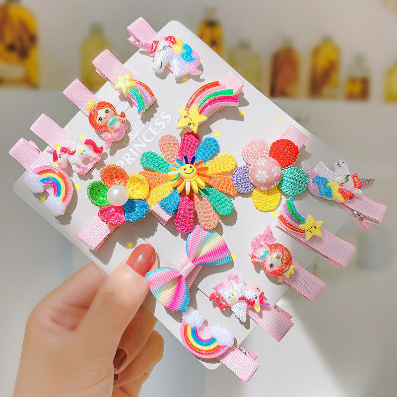 Children's Hairpin Set, Handmade Clip Bag, Fabric Hairpin
