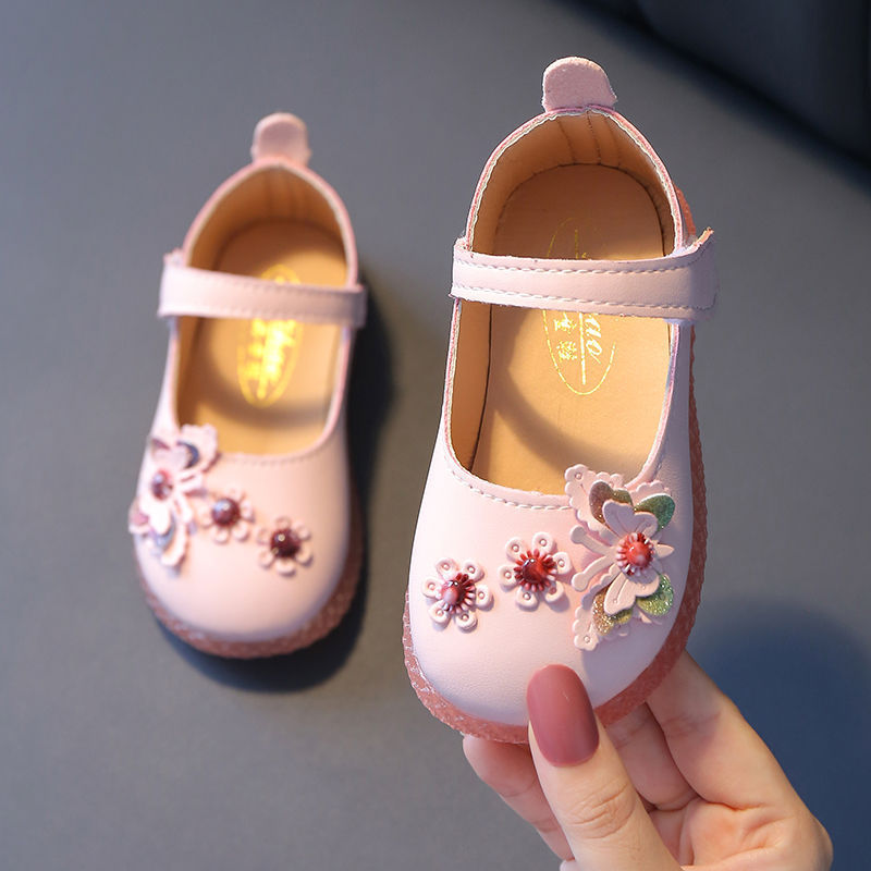 Spring And Autumn Girls' Leather Shoes Hollow