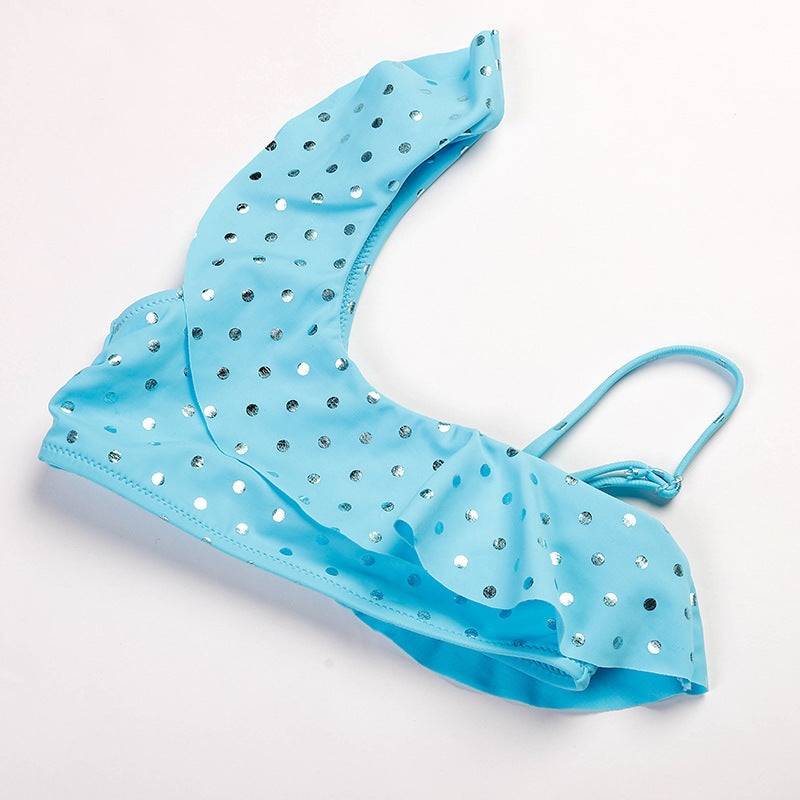 Children'S Swimsuit Women'S Split Baby Ruffled Polka Dot Swimsuit Foreign Trade Cross-Border Children'S Bikini
