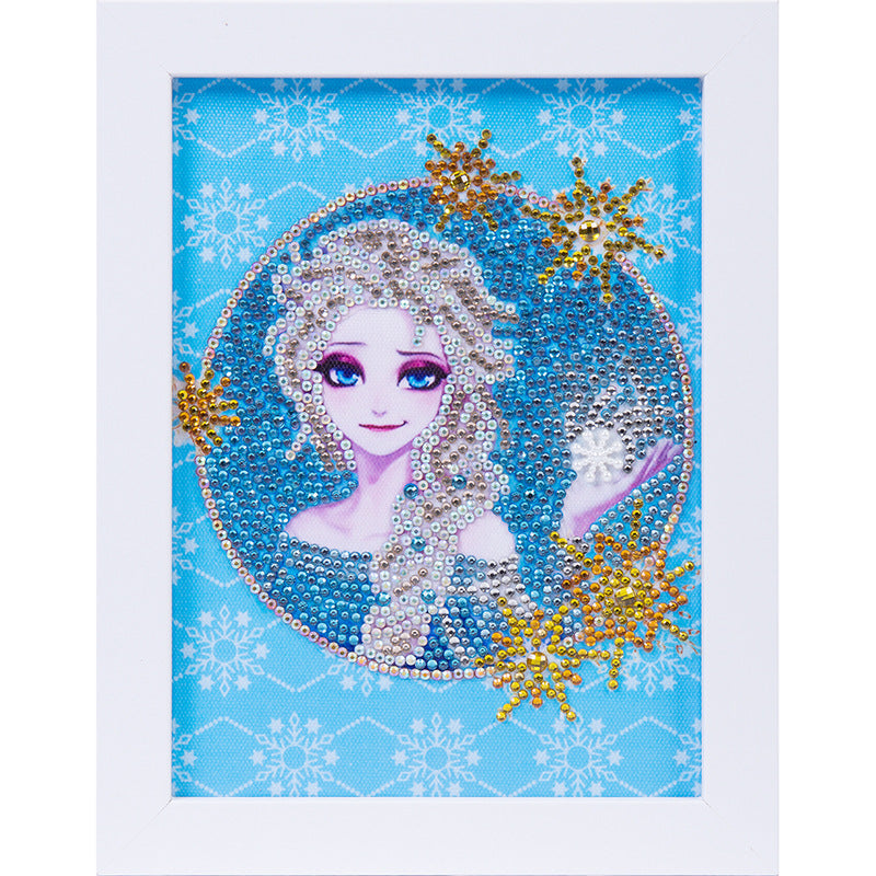 DIY Spezielle Formigen Diamant Malerei Cartoon Prinzessin Bild Diamant Stickerei Kinder Wohnkultur Geschenk Mit Holz Rahmen