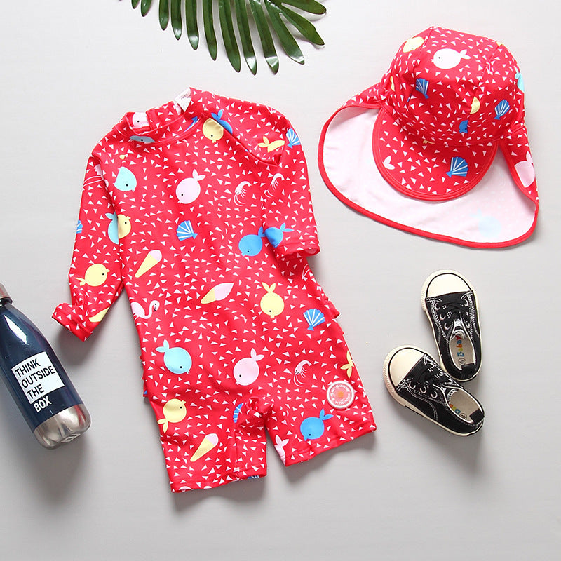 Korean baby girl infant sunscreen swimwear