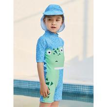 Boys swimming in one piece