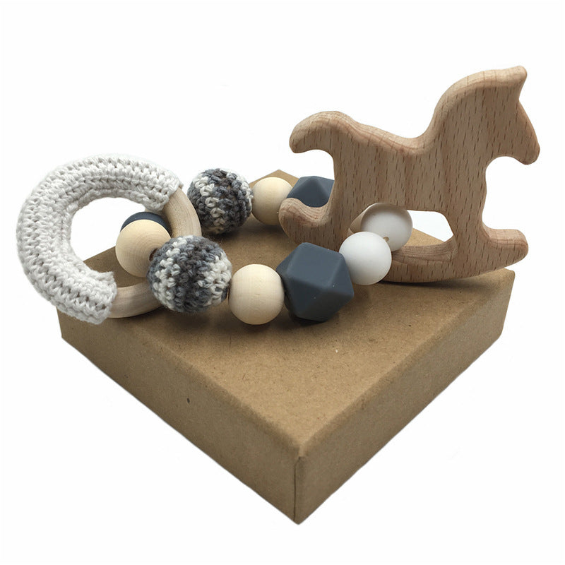 Silicone crochet log wood ring molar bracelet