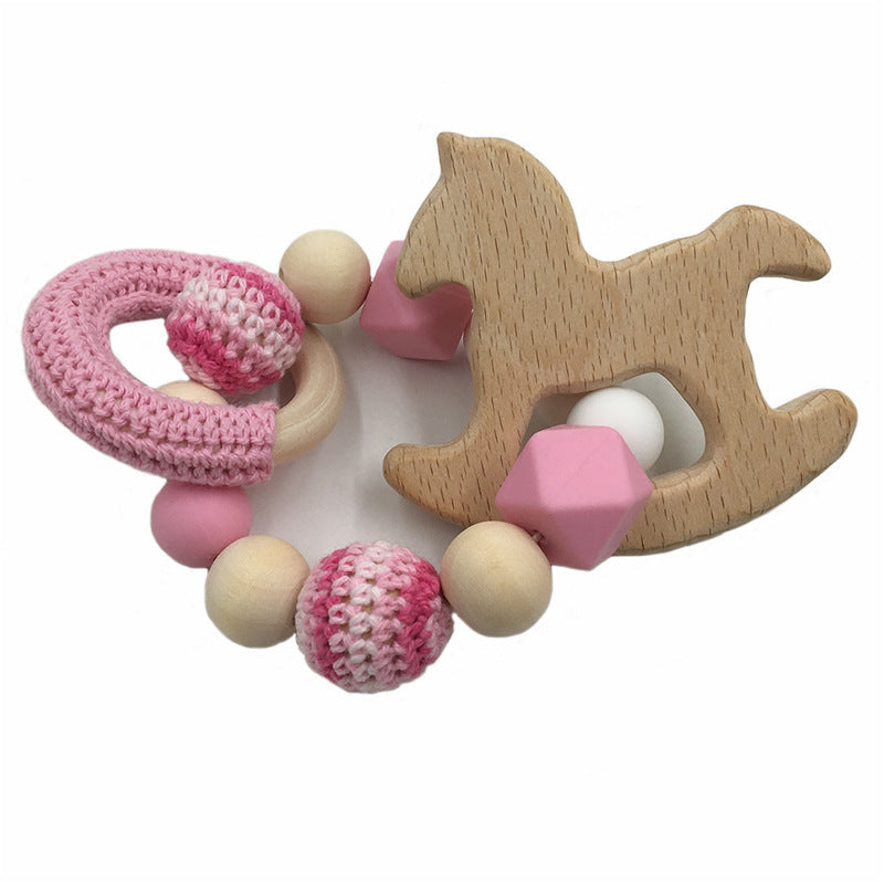 Silicone crochet log wood ring molar bracelet
