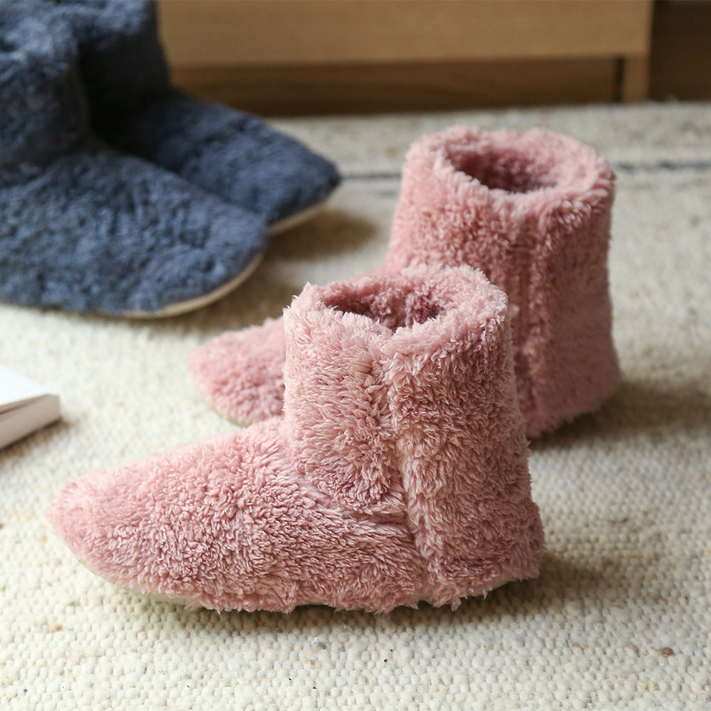 Couples Japanese Style High Boots Bag With Month Shoes Coral Fleece