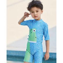 Boys swimming in one piece