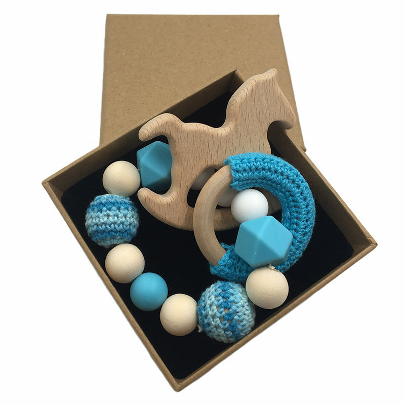 Silicone crochet log wood ring molar bracelet