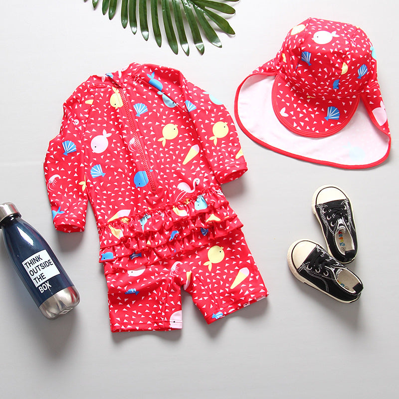 Korean baby girl infant sunscreen swimwear
