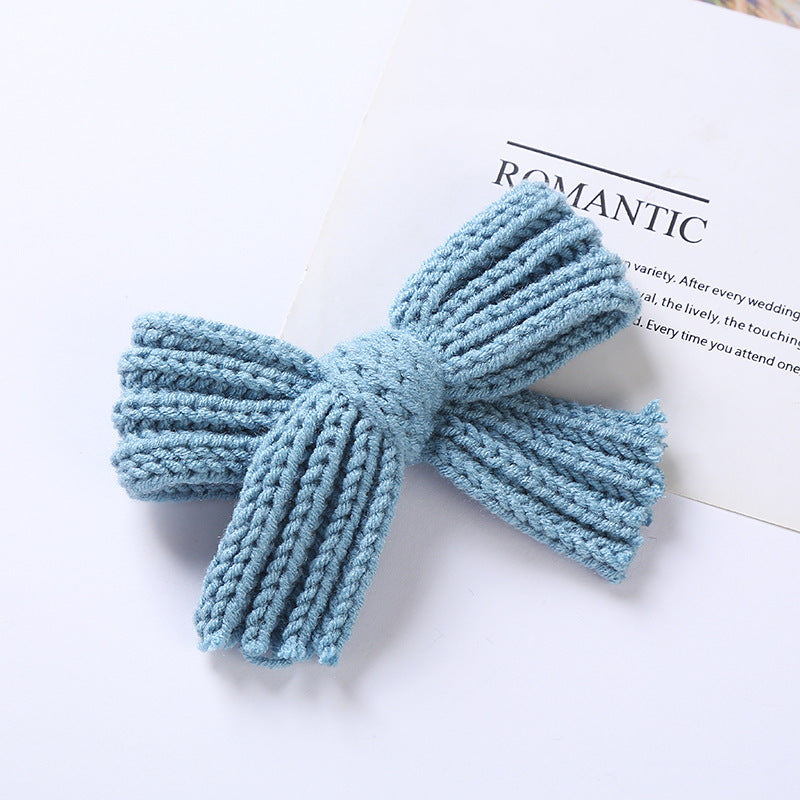 Girls' Yarn Bow Hair Maca Color Pair Clips