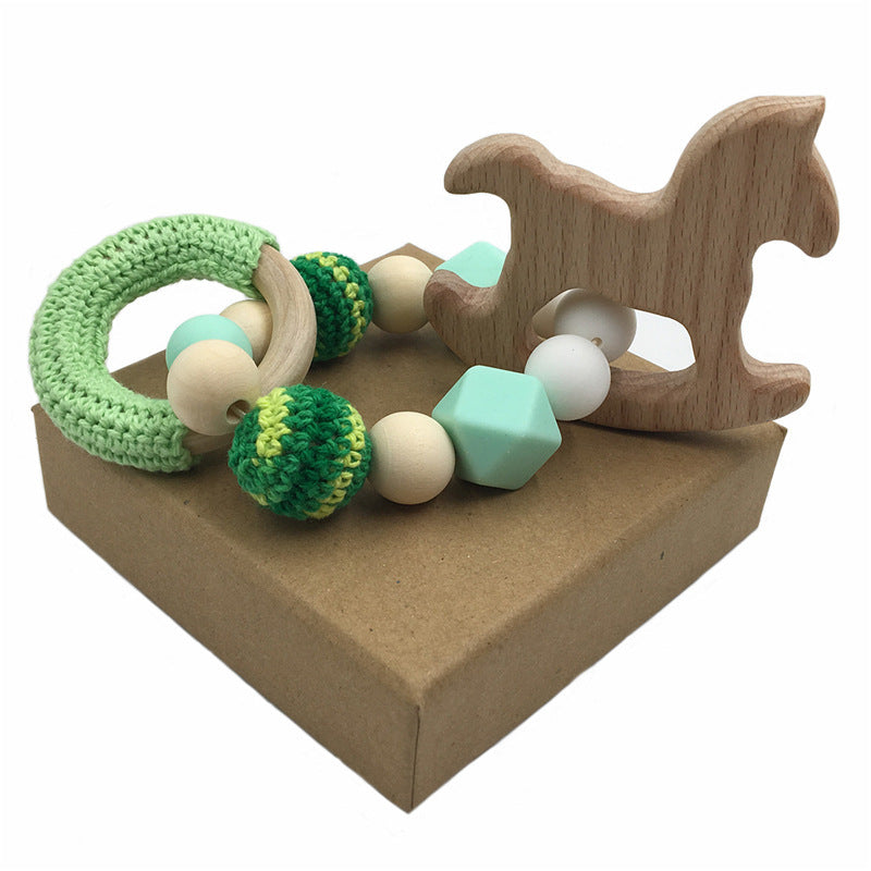 Silicone crochet log wood ring molar bracelet