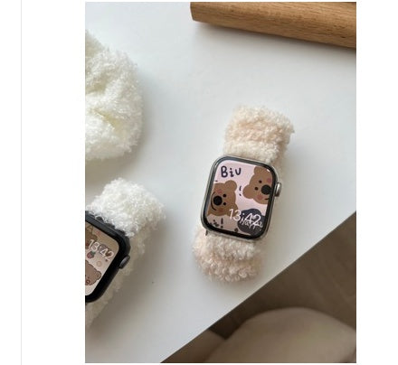 Ladies' Plush Bracelet With Rubber Strap