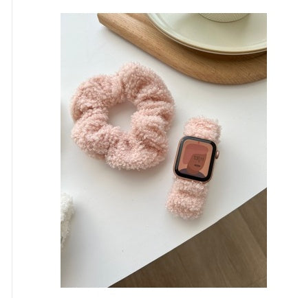 Ladies' Plush Bracelet With Rubber Strap
