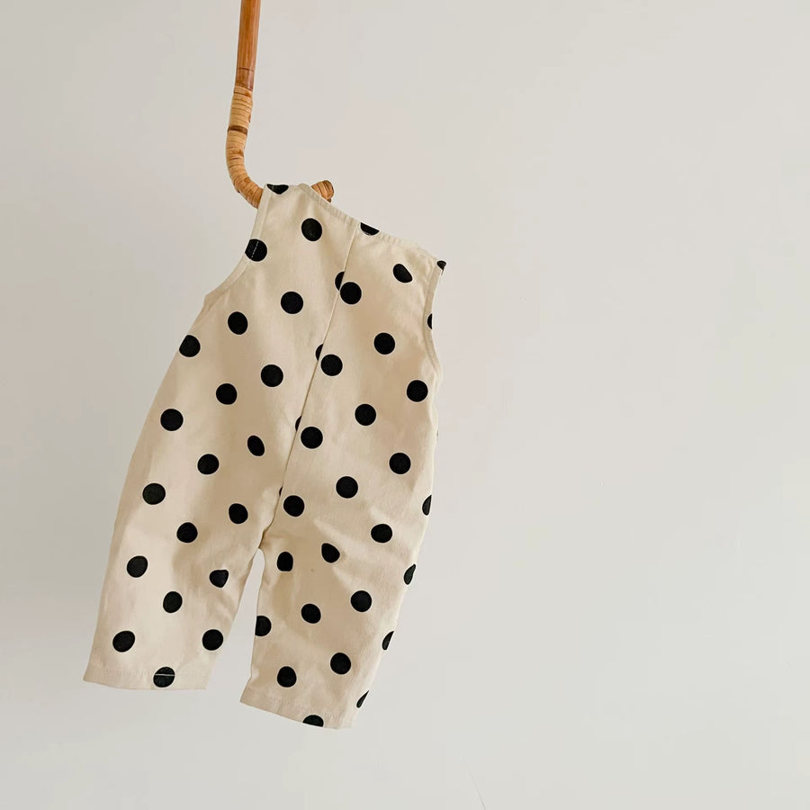Spring and Autumn Newborn Infant Baby Girls Romper round Dot Sleeveless Rompers Kids Onepiece Fashion Baby Clothing