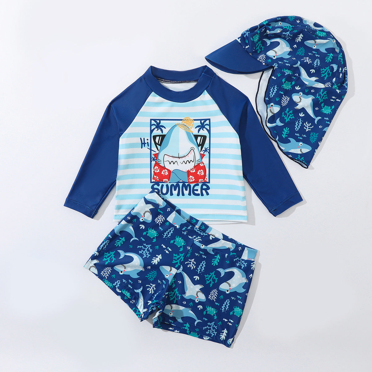 New Boy Split Swimsuit Long Sleeve Sun Protection