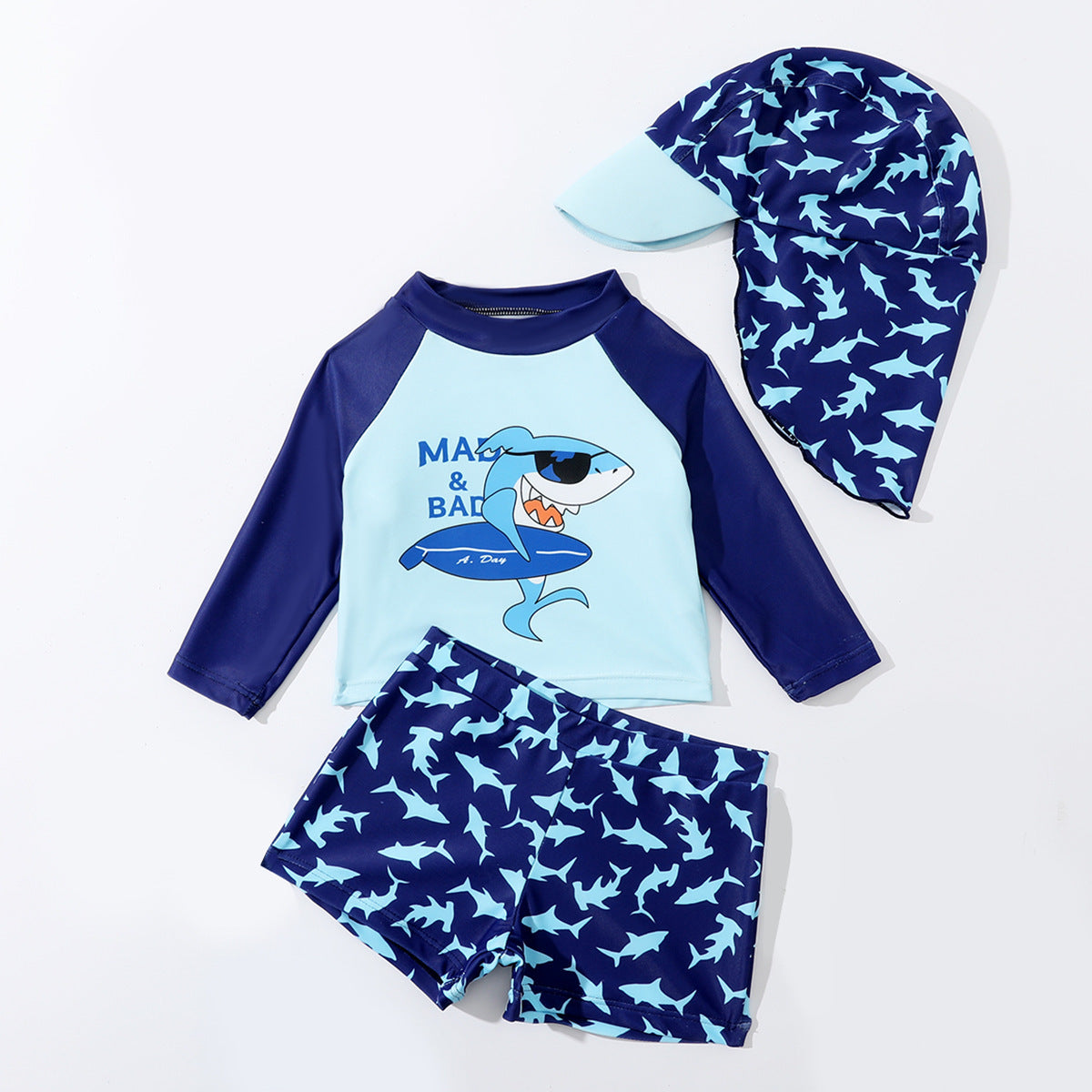 New Boy Split Swimsuit Long Sleeve Sun Protection