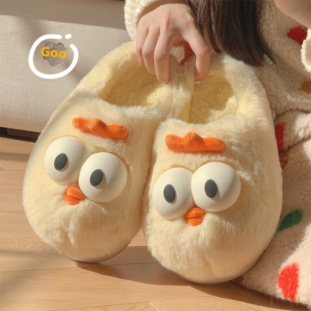 Duck Paw Cotton Slippers For Indoor Use, Warm And Non Slip