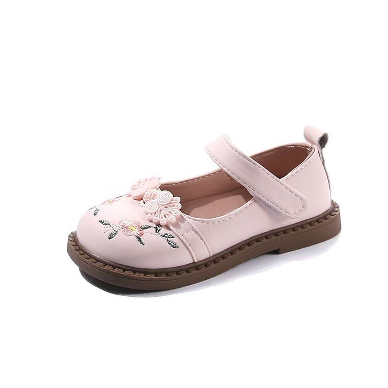 Children's Cute Leather Flower Princess Shoes