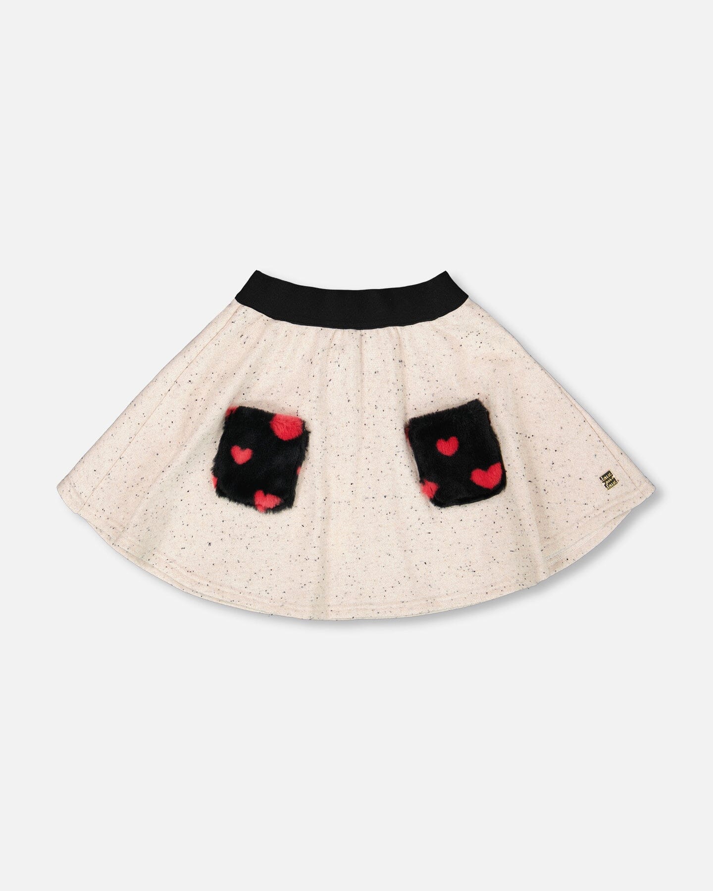 Glittering French Terry Skirt Beige And Black