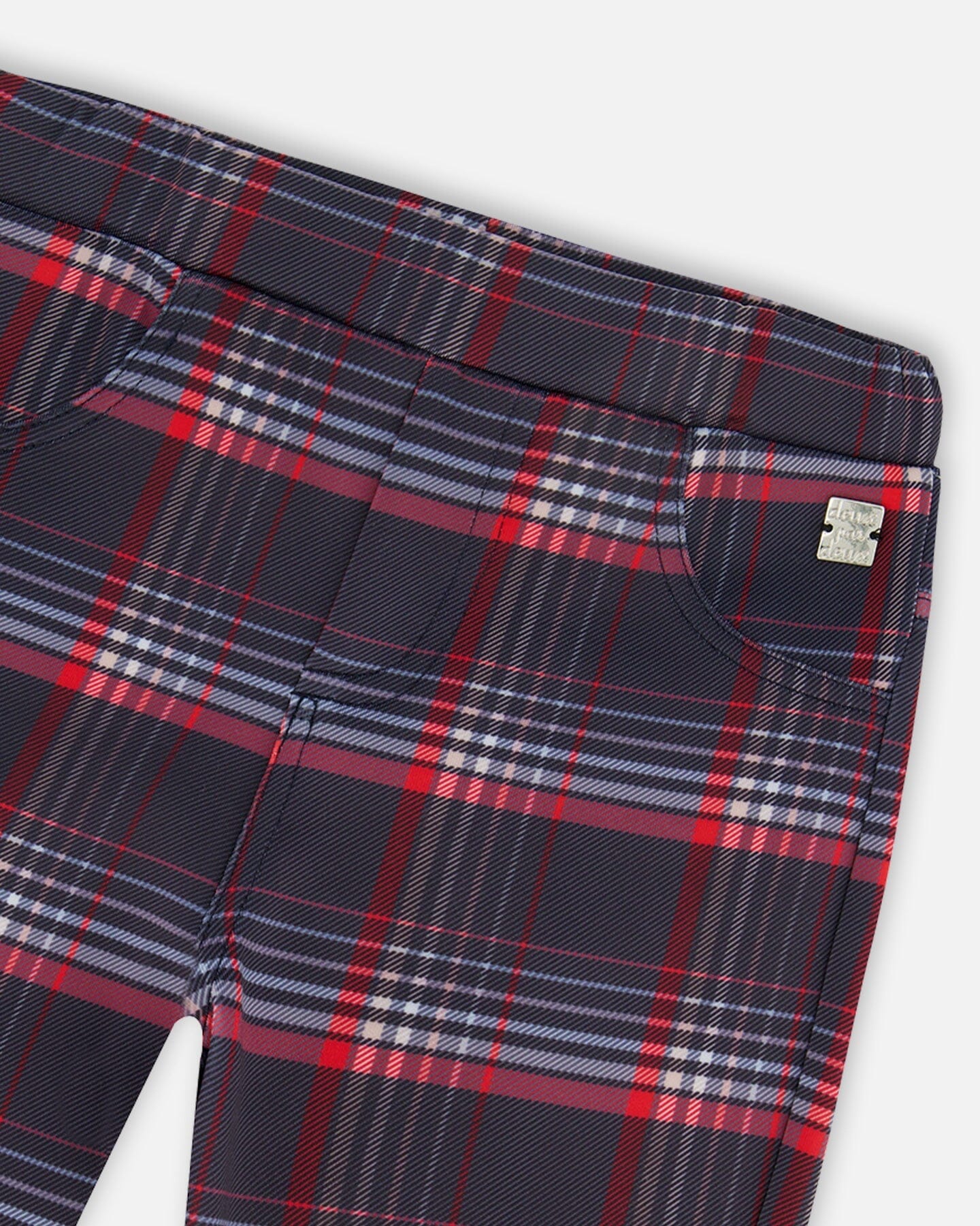 Milano Treggings Red And Navy Plaid