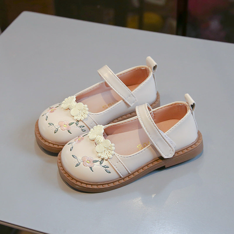 Children's Cute Leather Flower Princess Shoes