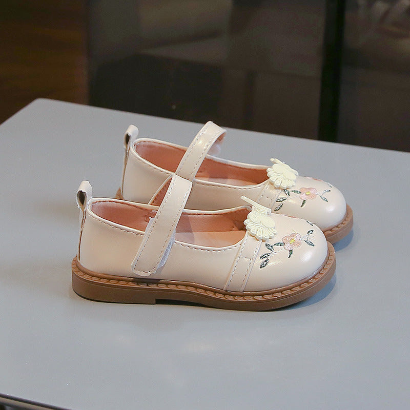 Children's Cute Leather Flower Princess Shoes