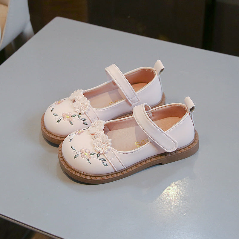 Children's Cute Leather Flower Princess Shoes