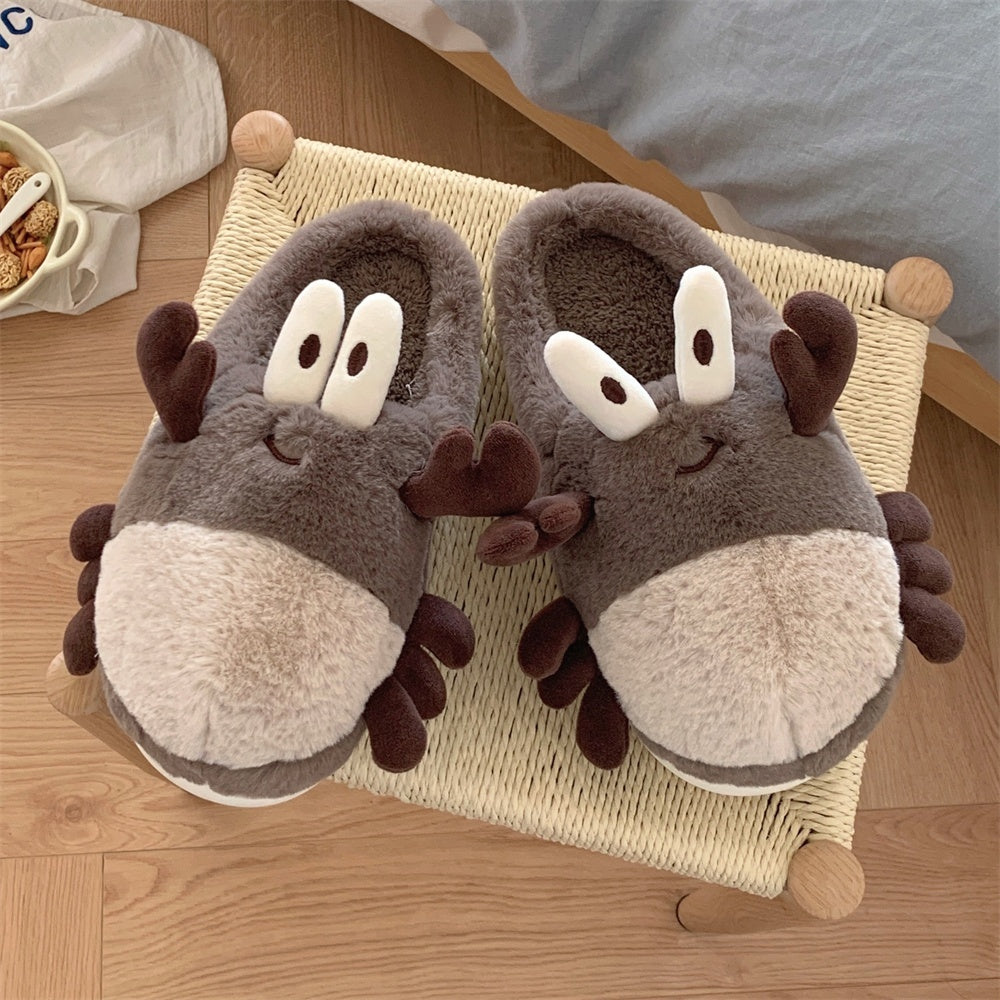 Duck Paw Cotton Slippers For Indoor Use, Warm And Non Slip