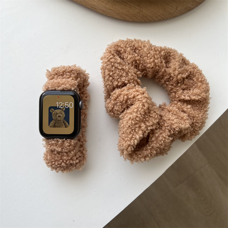 Ladies' Plush Bracelet With Rubber Strap