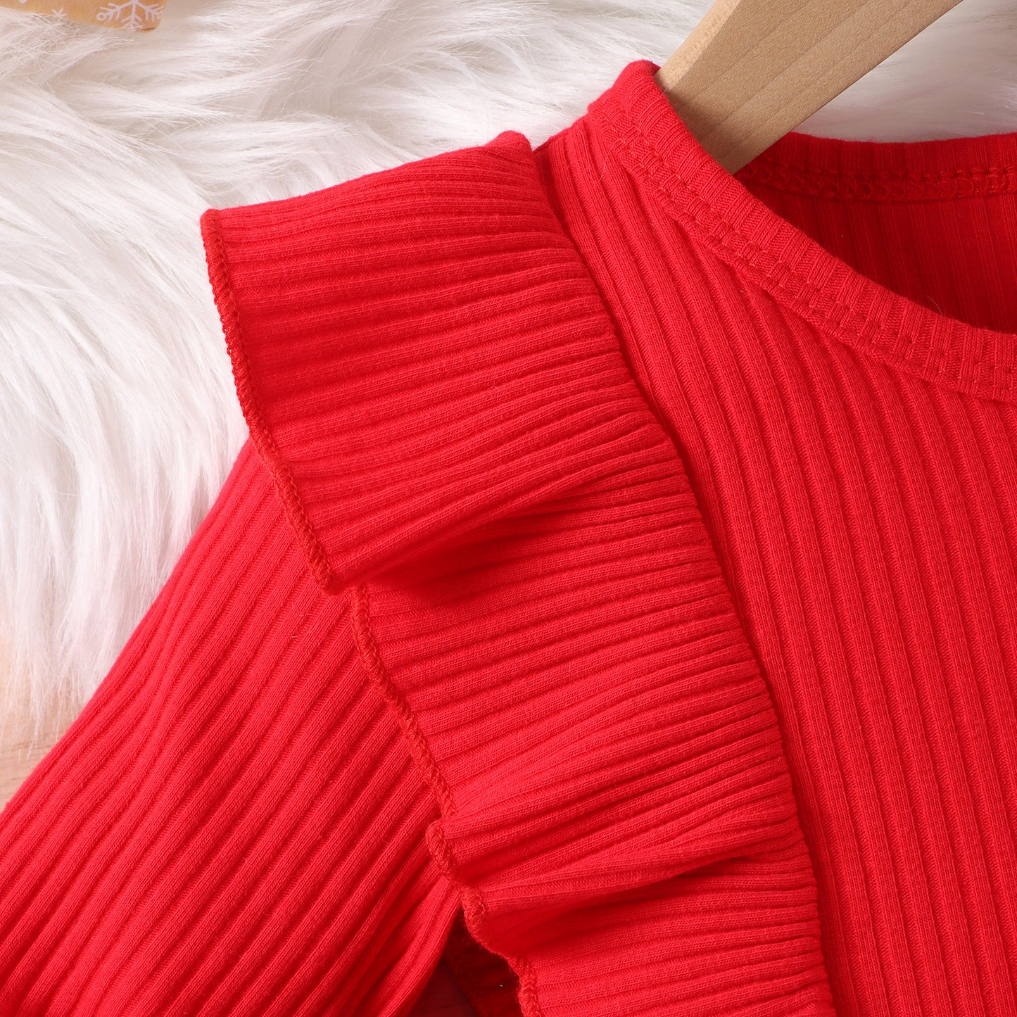 Red Children's Cotton Stitching Tartan Skirt