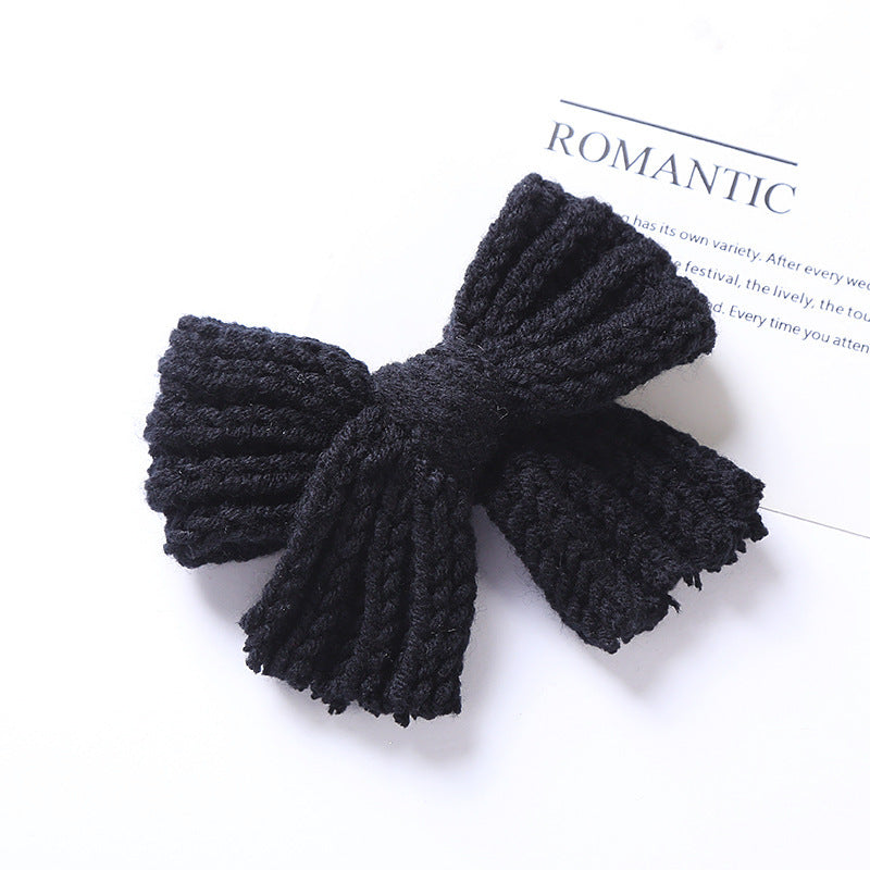 Girls' Yarn Bow Hair Maca Color Pair Clips