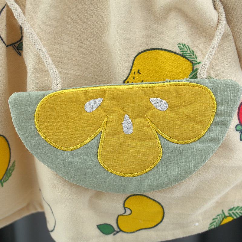 Autumn and Winter Arrival Baby Girls Long Sleeves Fruits Print Dress