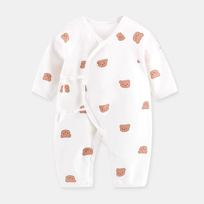 Boys Girls One Piece Outfit 100% Cotton Newborn Baby Long Sleeve Romper Infant Solid Knitting Thin Jumpsuit for Seasons