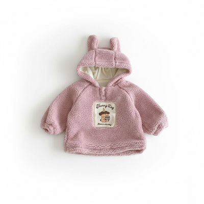 CozyBear Fur Lined Girls Winter Hoodie Sweatshirt