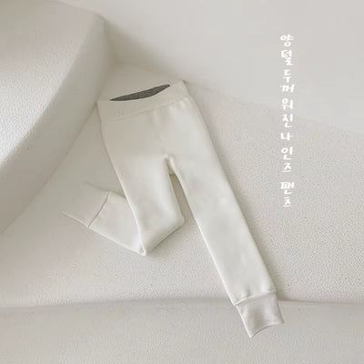 Kids Pants Solid Girls Tights Fur Lining Pantyhose High Elastic Girl Skinny Leggings for 3-12Y