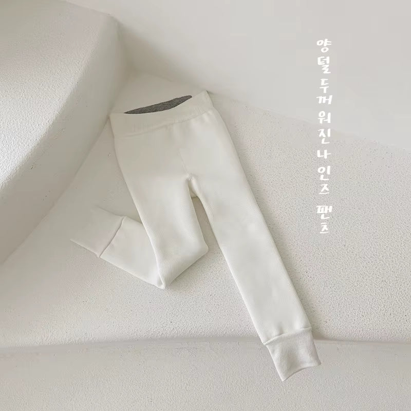 Kids Pants Solid Girls Tights Fur Lining Pantyhose High Elastic Girl Skinny Leggings for 3-12Y