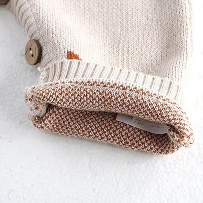 Autumn Baby Clothes Knitted Overalls 0-2Y Infant Boys Knit Cartoon Fox Sleeveless Romper Newborn Jumpsuit Girls Pants