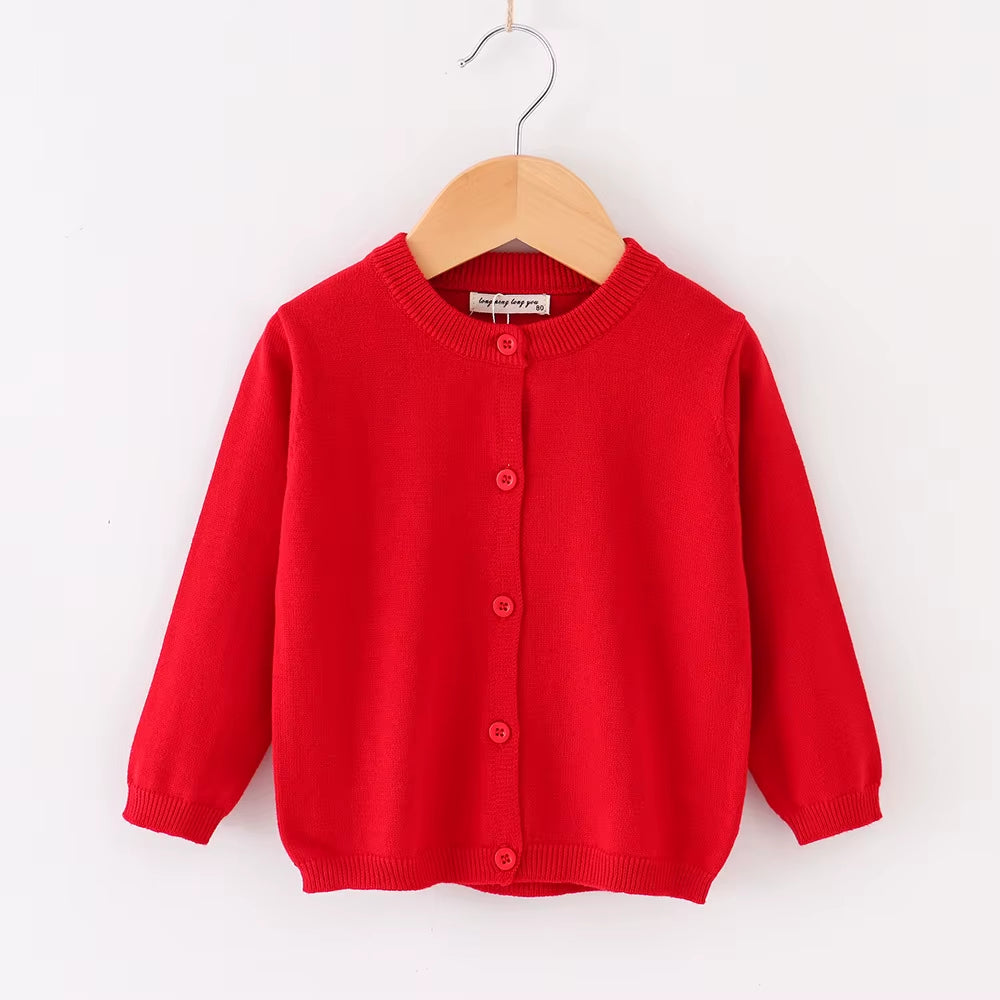 Christmas Girls Cardigan Autumn Winter Contrasting Jacket Kids Knitted Children Sweater Thickened Tops Baby Outerwear Clothes