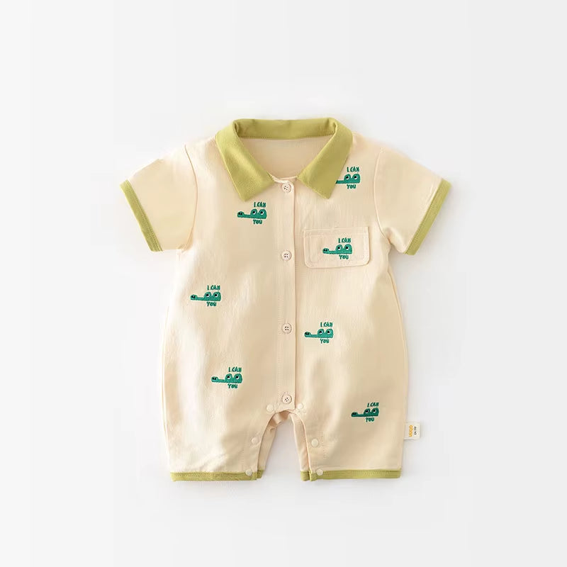 2024 Baby Summer Clothes Crocodile Boys Romper Cotton Baby Boy Jumpsuit Newborn Clothing
