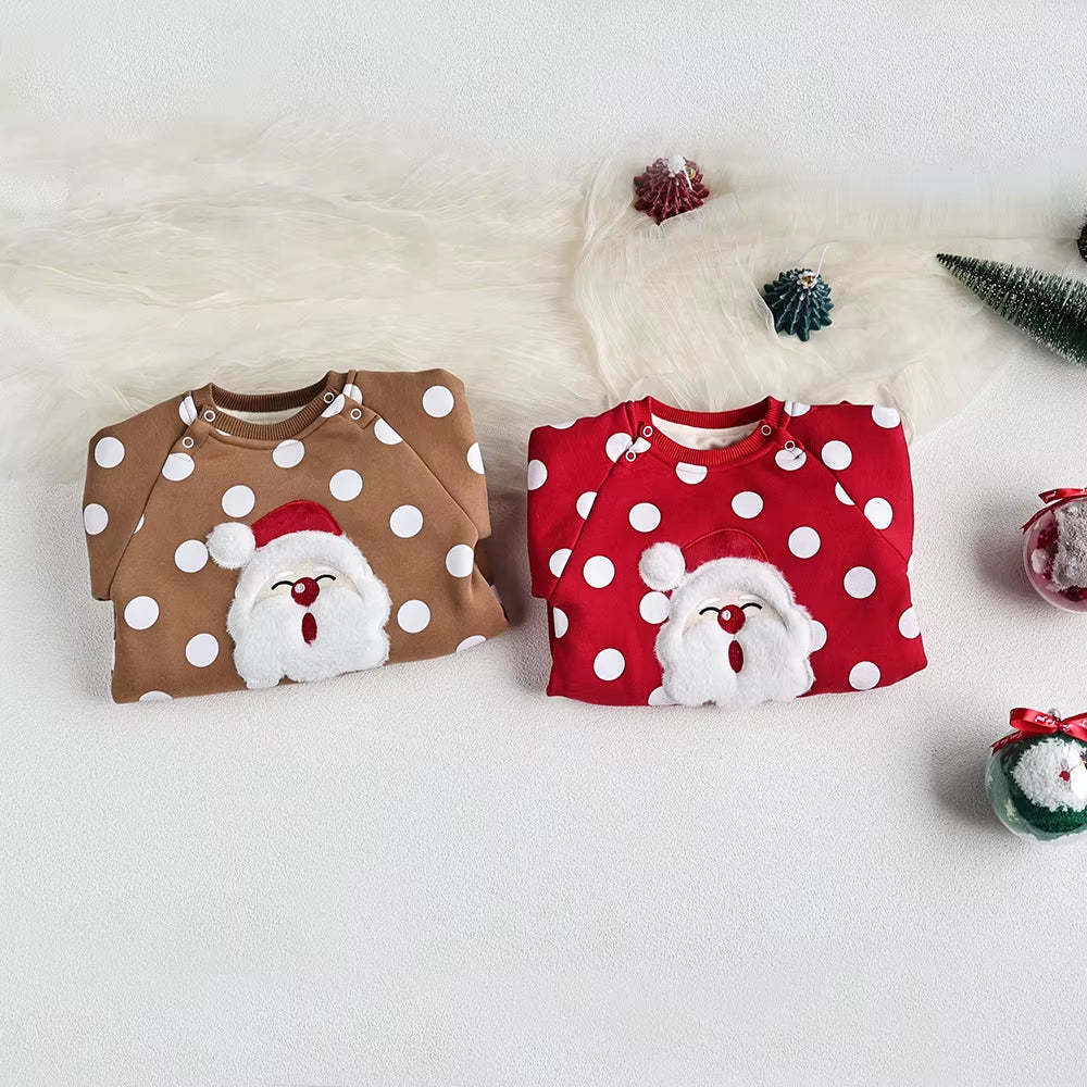 Christmas Baby Clothes Santa Claus Rompers Warm Fur Lining Infant Jumpsuit Boys Outerwear