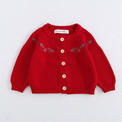 2025 New Autumn 0-3Yrs Toddler Baby Girl Knitting Cardigan Coat Long Sleeved Solid Color Newborn Baby Girls Sweater Coat