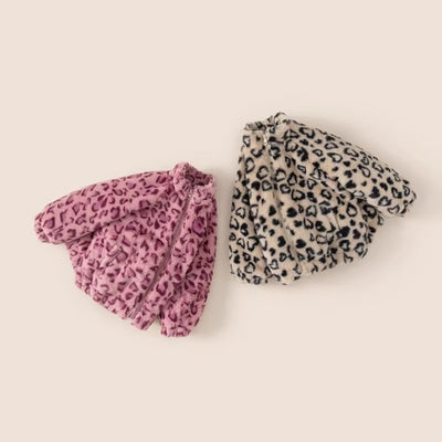 New Children'S Sweater Jacket, Girls' Winter Stylish Leopard Print Top, Baby with Plush and Thickened