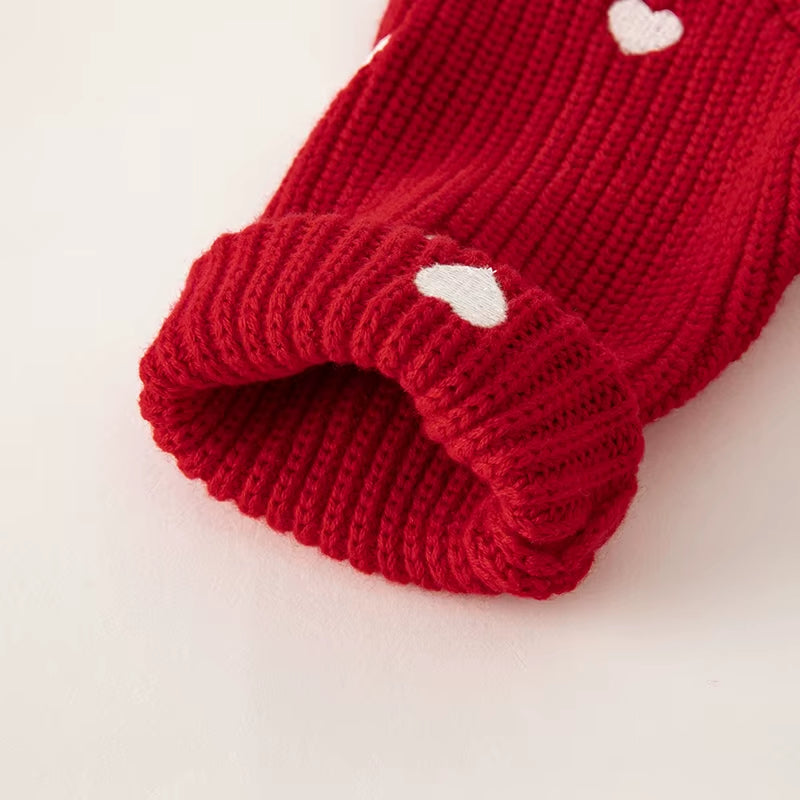 Dave Bella 2025 New Autumn Winter Girls Baby Children Tops Knitted Sweater Pullover Fashion Casual Sweet Cute Party DB4237587