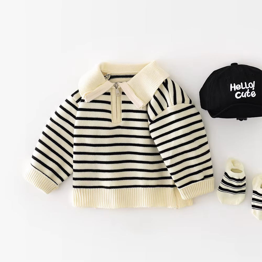 9M-3T Baby Sweaters Classical Striped Baby Boys Knitwear Toddler Girls Sweaters Boys Cardigans
