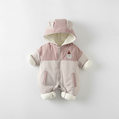 Cozy Tiger Hooded Romper – Warm Winter Baby Jumpsuit