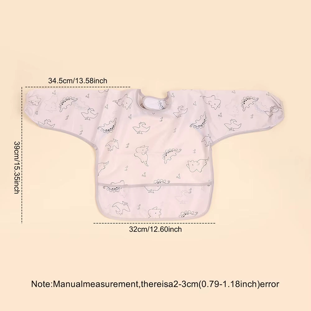 Waterproof Full Sleeve Baby Bibs Children Apron Long Sleeve Feeding Smock Kids Eating Breastplate Infant Scarf Clothing