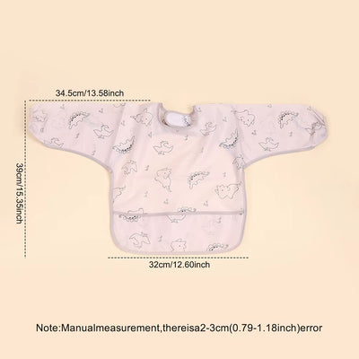 Waterproof Full Sleeve Baby Bibs Children Apron Long Sleeve Feeding Smock Kids Eating Breastplate Infant Scarf Clothing