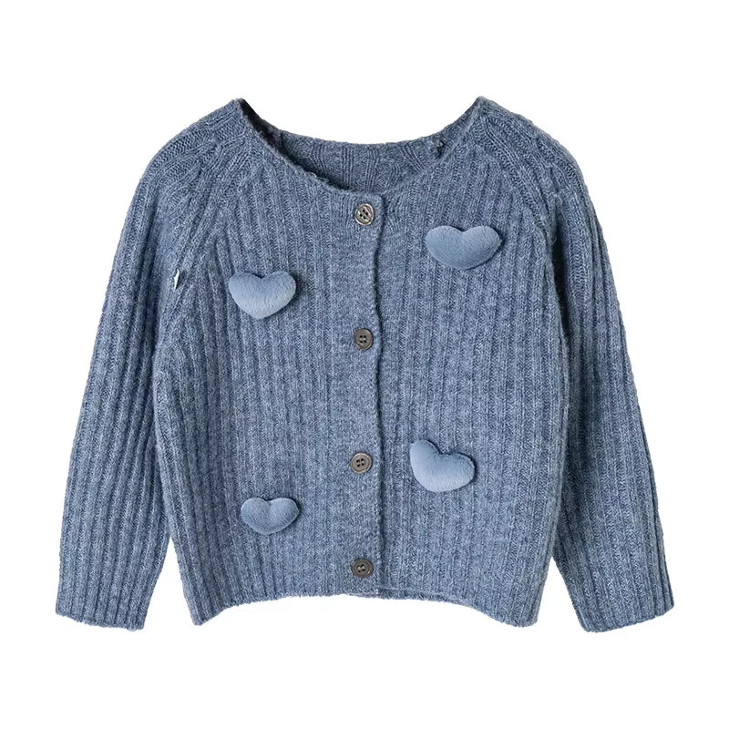 Girls' Sweater Set 2025 Autumn/Winter New Korean Edition Love Western Style Knitted Cardigan Princess Two Piece Set Trendy