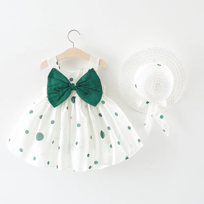 Girl's Polka-Dot Tank Top Halter Dress