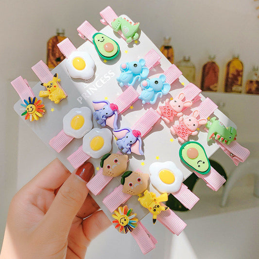 Children's Hairpin Set, Handmade Clip Bag, Fabric Hairpin